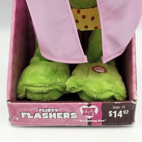 VTG Gemmy Heart Flirty Flasher Dancing/Singing Frog Plays It’s Raining Men 14" - Picture 2 of 10